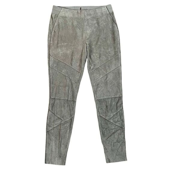 Elie Tahari Gray Skinny Suede Pants Medium - Picture 1 of 11
